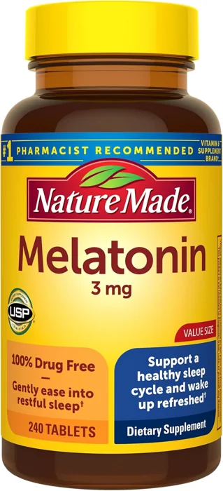 Nature Made Melatonin 3 mg, 240 tablets bottle