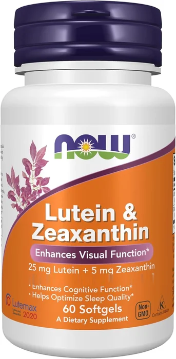 NOW Lutein and Zeaxanthin bottle, 60 softgels