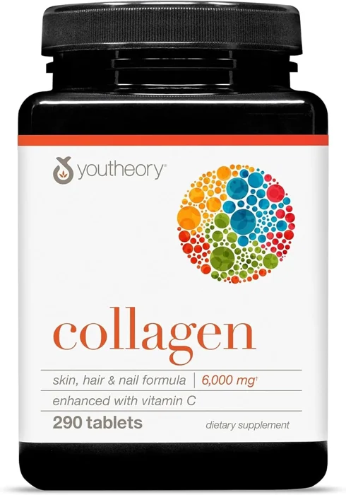 Youtheory Collagen 6,000 mg with vitamin C, 290 tablets package